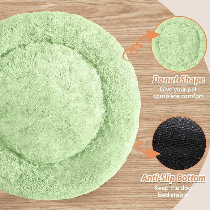JOLLYVOGUE Calming Dog Beds Large Sized Dog, 36in Donut Washable Large Pet Bed - Image 3