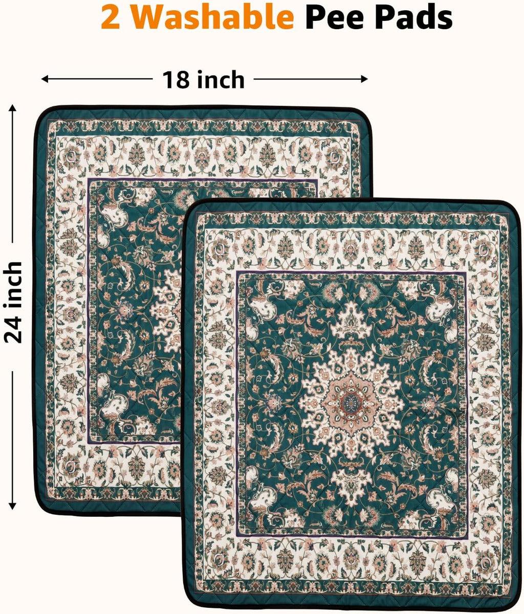 Washable Pee Pads for Dogs: 2 Pack Reusable Pee Pads for Dogs, Waterproof & Leakproof Washable Puppy Pad, Non-Slip Whelping Pee Pads & Potty Training Pad for Floor, Playpen,Crate, Couch, 18x24