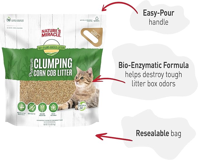 Nature's Miracle Premium Clumping Corn Cob Litter, Tough Odor Bio-Enzymatic - Image 6