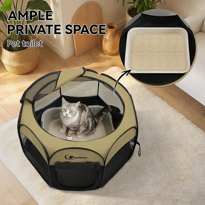 Siedihit Puppy Playpen for Small Dog Cat, Dogs Tent Crate Cage Indoor/Outdoor - Image 5