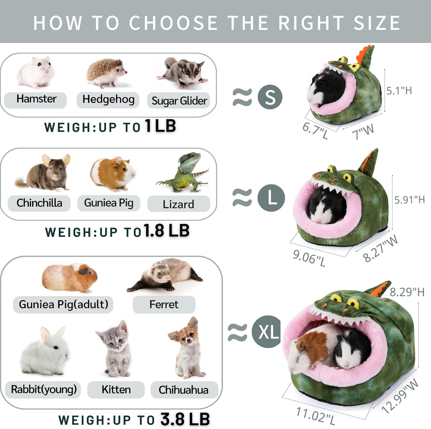 JanYoo Chinchilla Hideout Bed House Toys and Accessories Cage Cave Cute Cube Cup Hide for Bearded Dragon Ferret