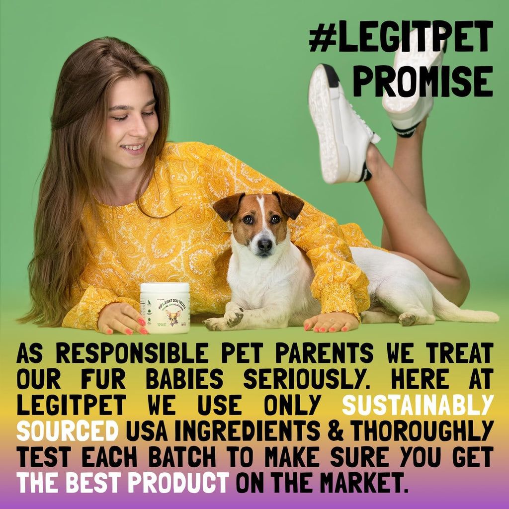 LEGITPET Turmeric Curcumin Hip & Joint Supplement for Dogs – Supports Mobility, Comfort & Overall Wellness – with Collagen & BioPerine – 30 Chews