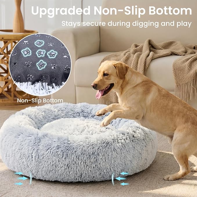 JOLLYVOGUE Calming Dog Beds Extra Large Sized Dog, 45in Donut Washable Large - Image 5