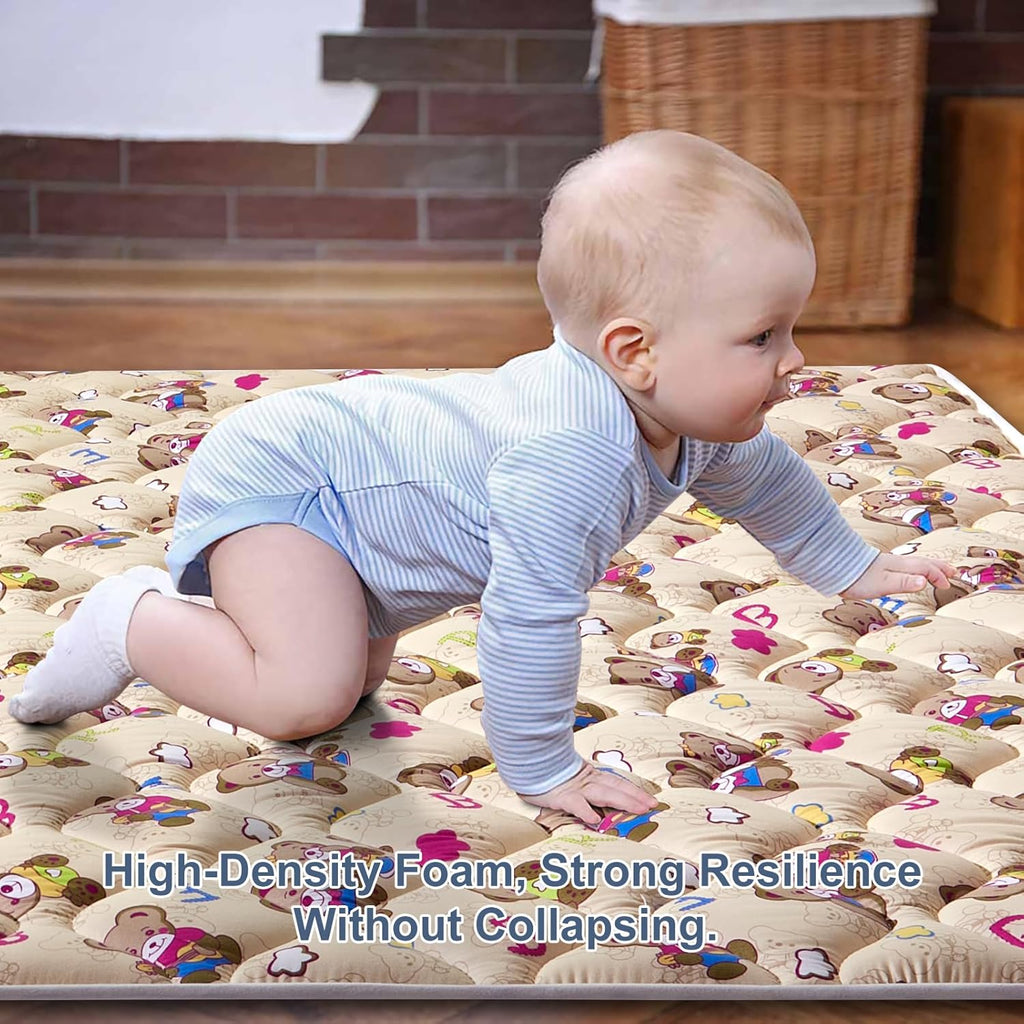 Vibe Bear Baby Play Mat - 79" X 71",Premium Thicker Foam One-Piece Crawling Mat, Extra Large Anti-Slip Activity Playmat for Babies, Toddlers & Infants
