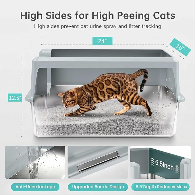 WoofiGo Stainless Steel Cat Litter Box - Image 4