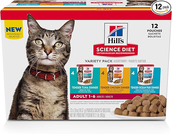 Hill's Science Diet Adult 1-6 Wet Cat Food Variety Pack, & Ocean Fish, 2.8 oz. by HillsPetNutrition