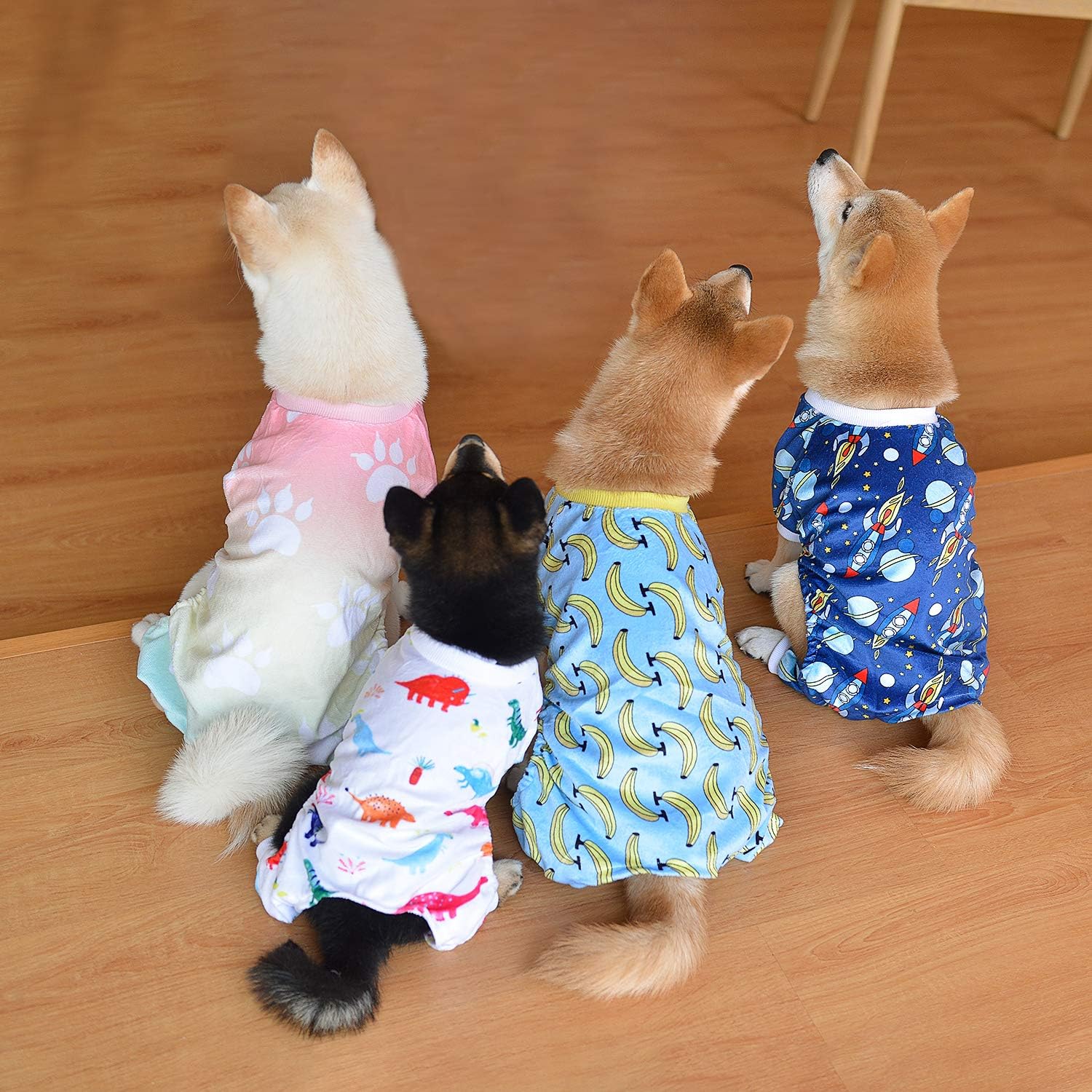 CuteBone Small Dogs Outfit Soft Puppy Onesies Pjs Dog Pajamas Pet Coat Cat Apparel Comfy Doggie Jumpsuit Bodysuit for All Seasons P09L