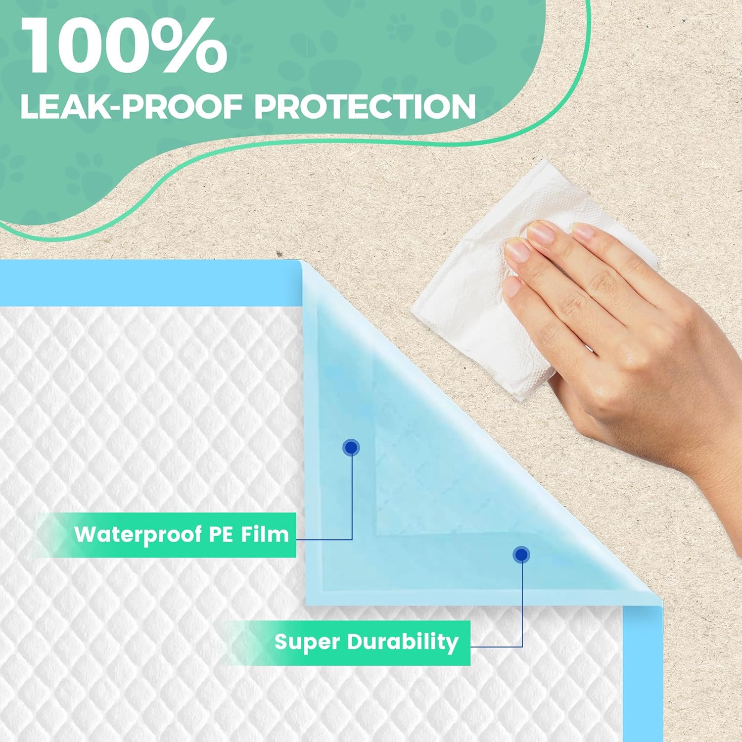 50 Count Dog Pee Pads Extra Large- 28" x 34", Super Absorbent Leak-Proof XL Puppy Pads 50 Pack Quick-Dry XLarge Disposable Pet Potty Training Pads for Dogs, Puppies, Doggie