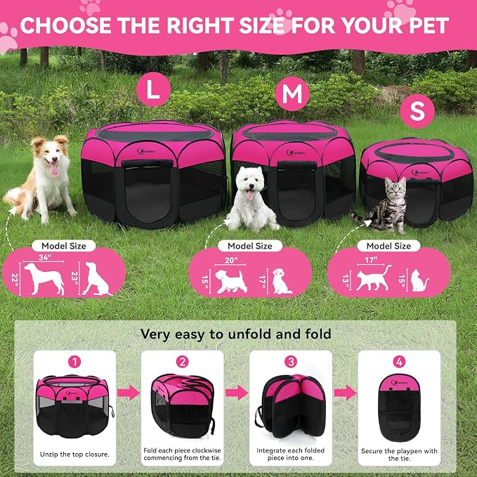 Siedihit Dog Cat Playpen, Large Puppy Pet Playpen, Dog Crate Tent Cage - Image 9