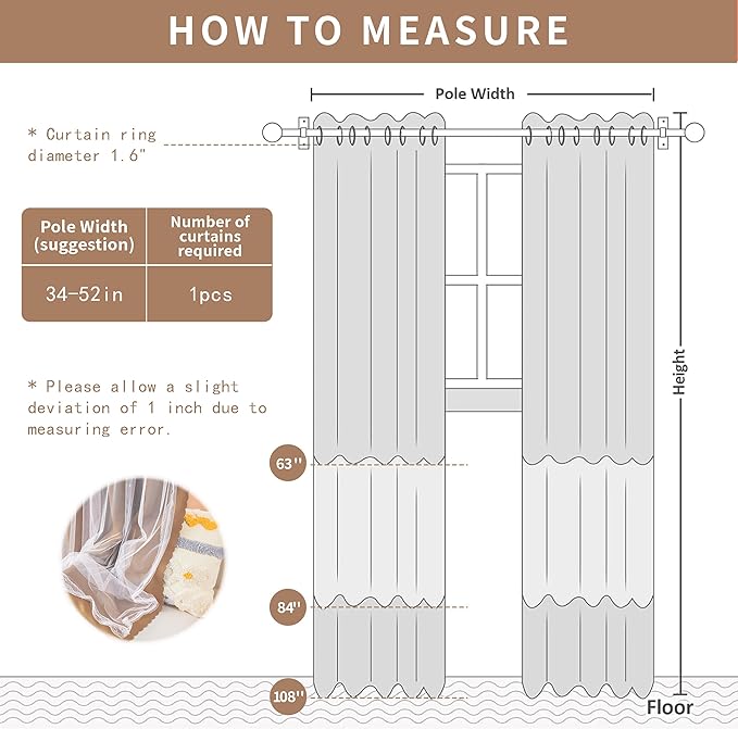 XiDi Black Out Curtains, Double Layer, Unicorn Pattern for Kids & Living Room - 84" Long, 2 Panel Brown
