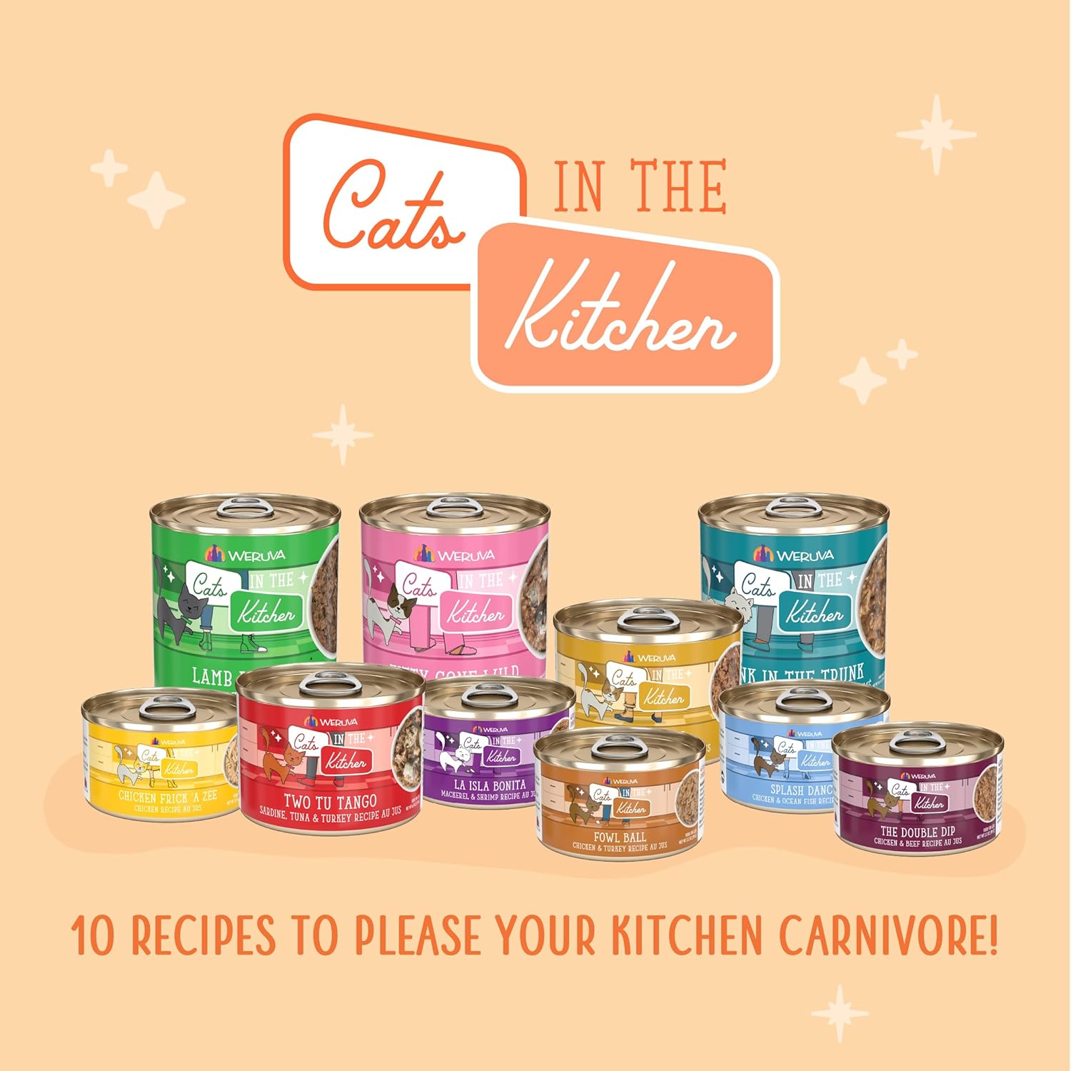 Weruva Cats in The Kitchen, Kitty Gone Wild Wet Cat Food, 10oz Can (Pack of 12)