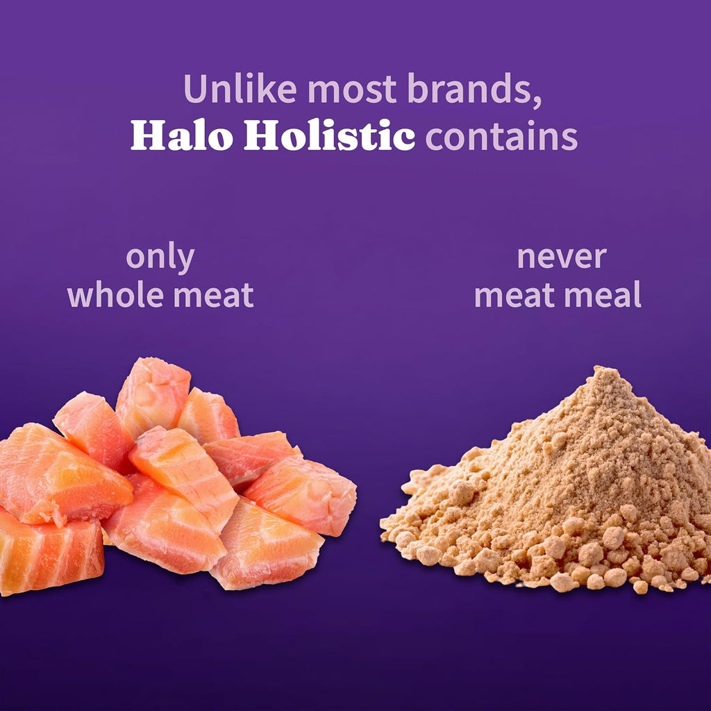 Halo Holistic Cat Food Wild Caught Salmon & Whitefish Formula, Grain Free Dry Cat Food, For Healthy Weight Support, Kibble for Indoor Cats, 10 lb Bag