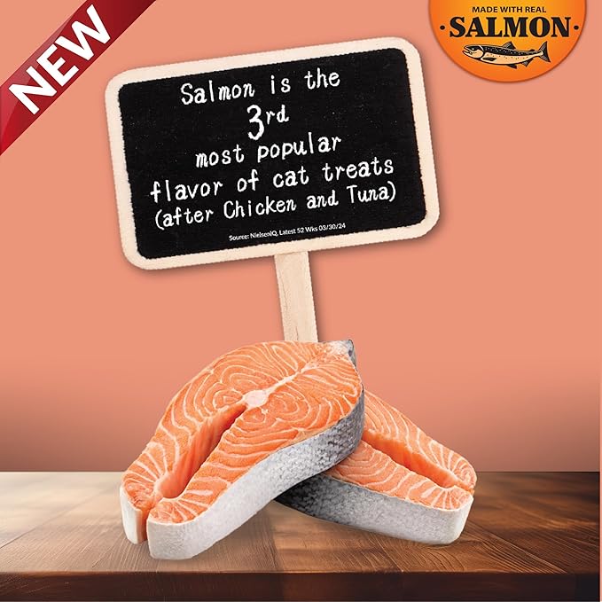 INABA Salmon Churu Cat Treats, Squeezable Creamy Purée Cat Treat - Image 2