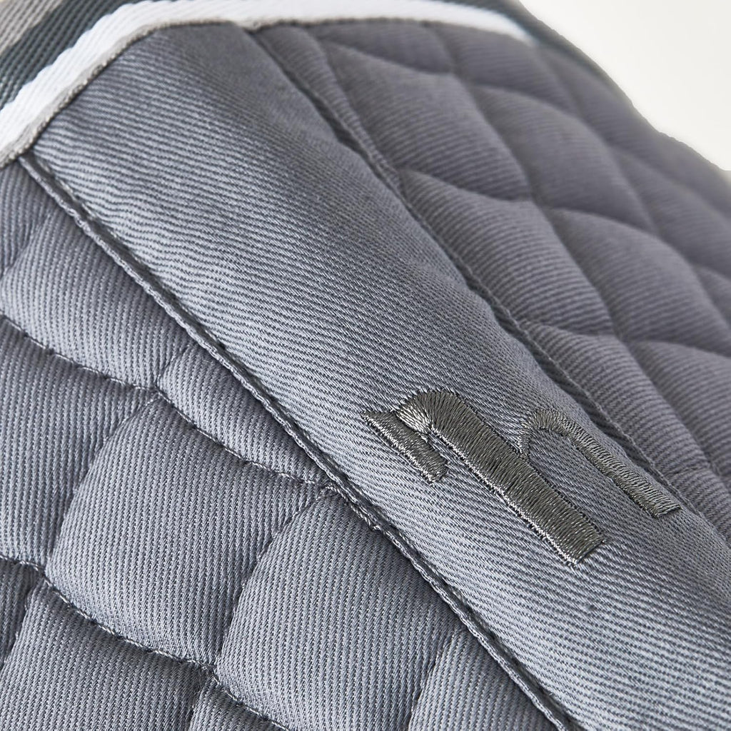 HORZE Adepto Padded All Purpose Quilted Equestrian Saddle Pad for Horses with Two-Tone Trim