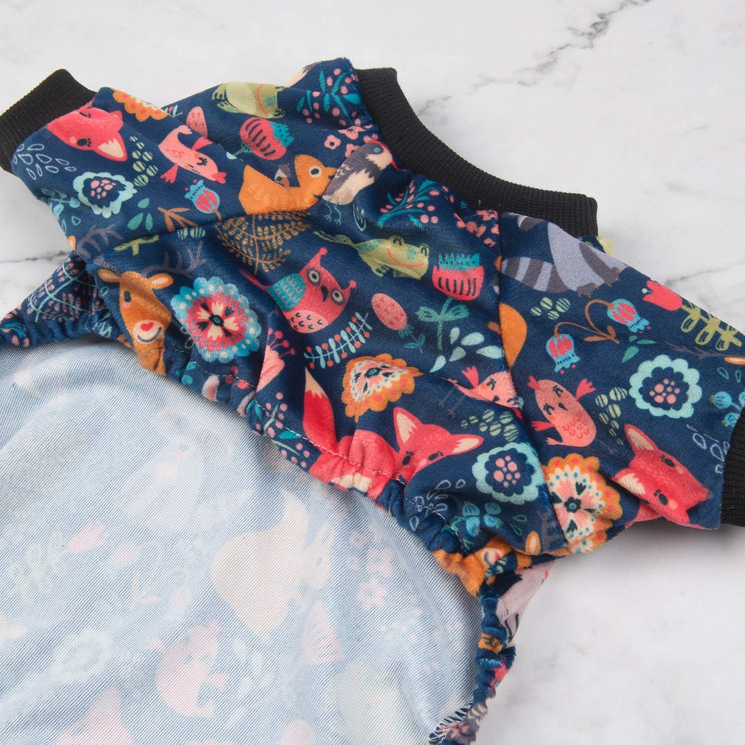 CuteBone Small Dogs Outfit Soft Puppy Onesies Pjs Dog Pajamas Pet Coat Cat Apparel Comfy Doggie Jumpsuit Bodysuit for All Seasons P75S