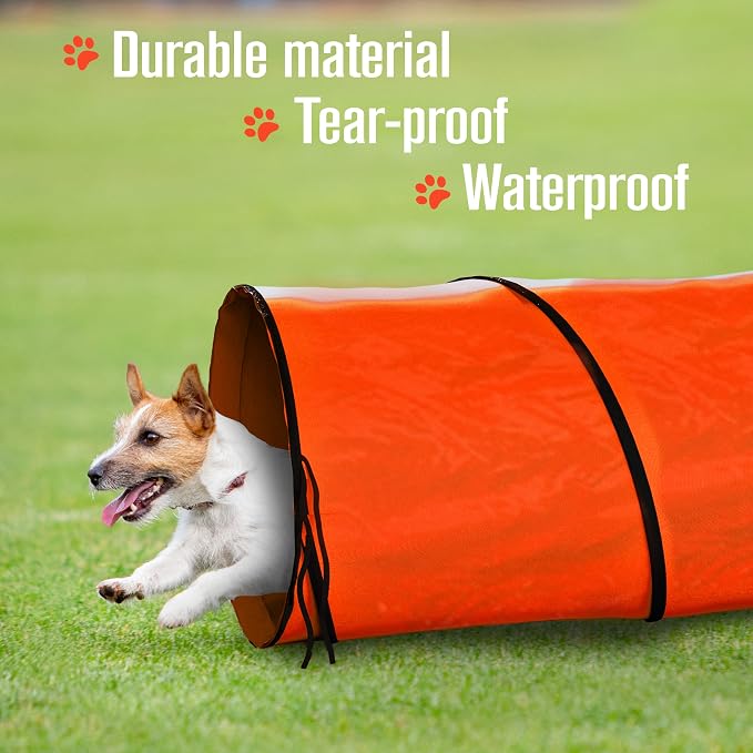 Houseables Dog Agility Tunnel, Dog Tunnel, Agility Equipment, 18 Feet, Puppy - Image 2
