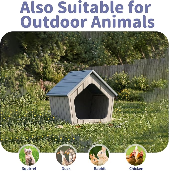 DRATO Outdoor Dog House for Small Dogs, Durable Resin Dog Shelter - Image 4