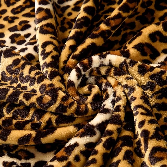 Bnuitland Leopard Print Fleece Flannel Throw Blanket - Image 7