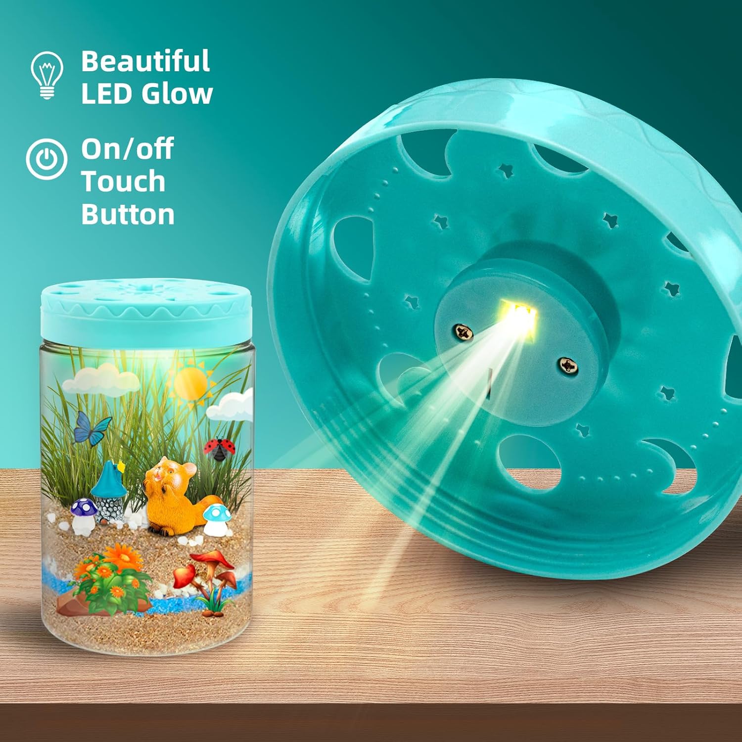 Light Up Terrarium Kit for Kids,Redpanda Gardening Kit for Boys and Girls,Creative Educational Gardening Toy,Arts and Crafts Activity Kits,Birthday Gifts for Ages 4 5 6 7 8-12