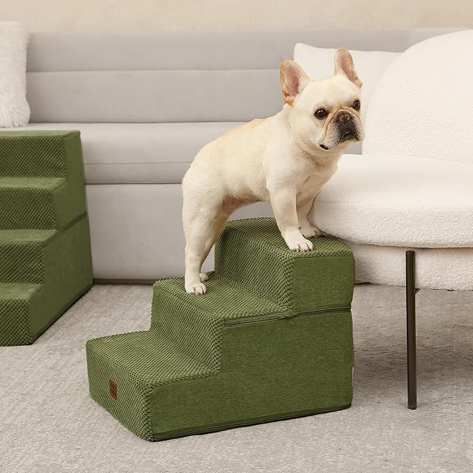 EHEYCIGA Dog Stairs for Small Dogs 13.5" H, 3-Step Dog Steps for Couch Sofa and - Image 4