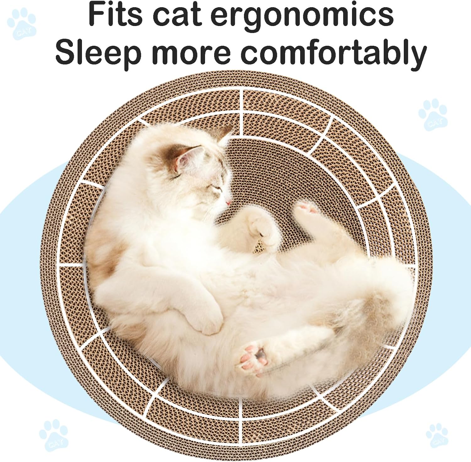 Cat Scratcher, 17.7x17.7 inches Cardboard Cat Scratchers for Indoor Cats, Large Cat Scratching Board, Round Bowl Cat Scratch Pad Bed with Catnip