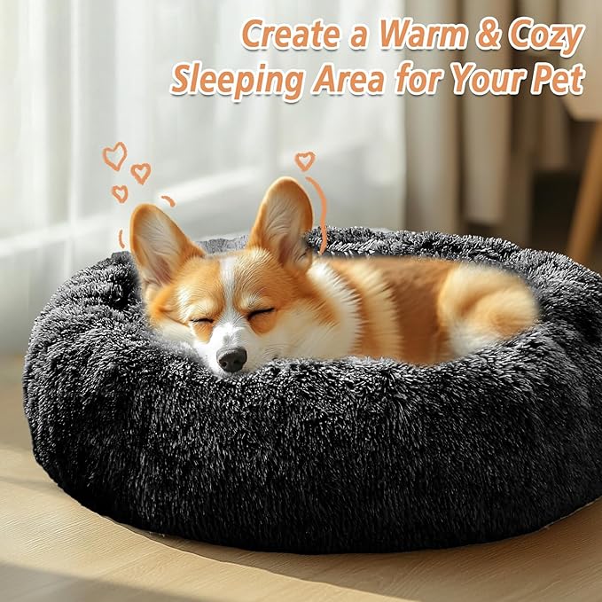 JOLLYVOGUE Calming Dog Beds Large Sized Dog, 36in Donut Washable Large Pet Bed - Image 4