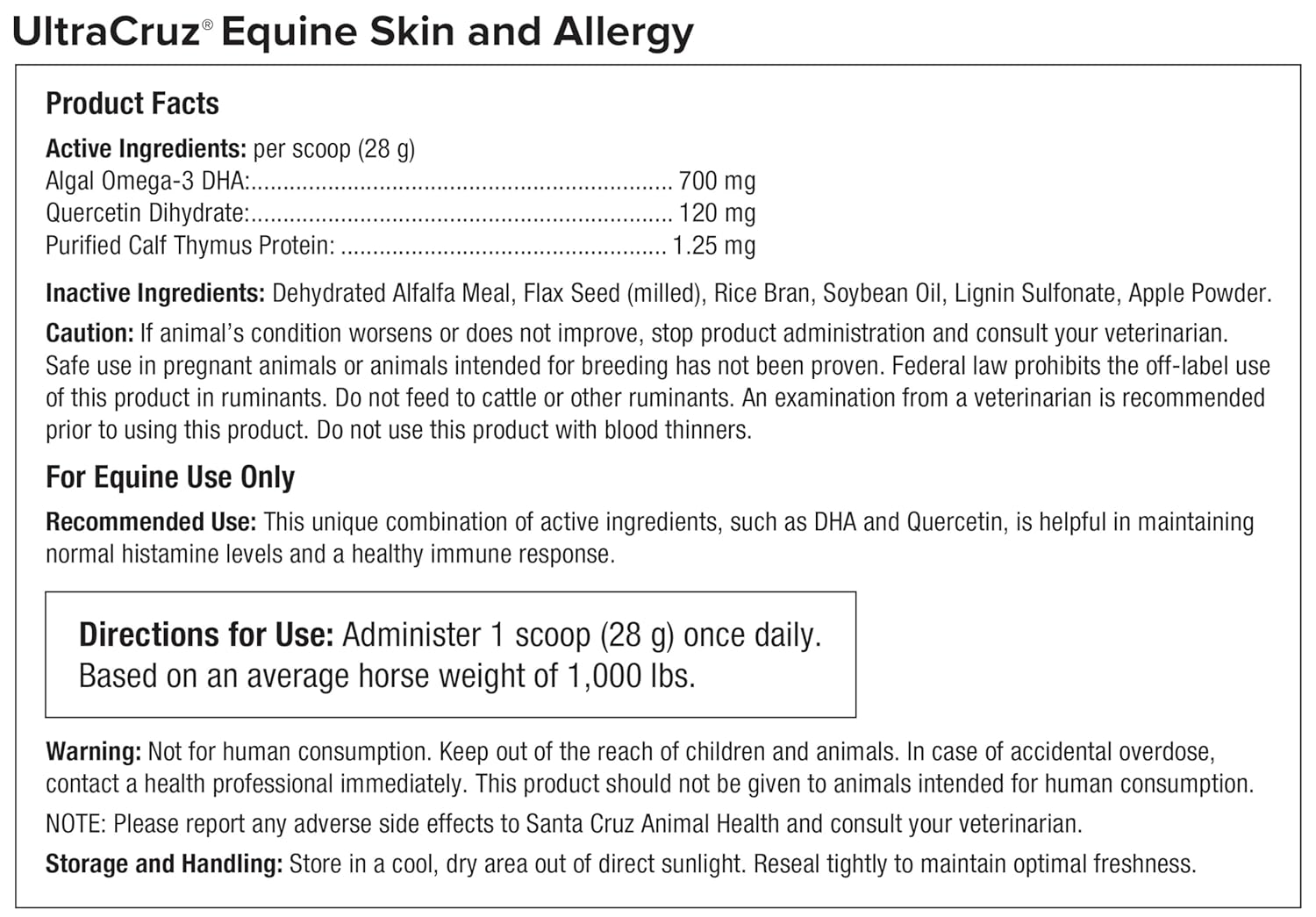 UltraCruz® Equine Skin and Allergy, 4 lb