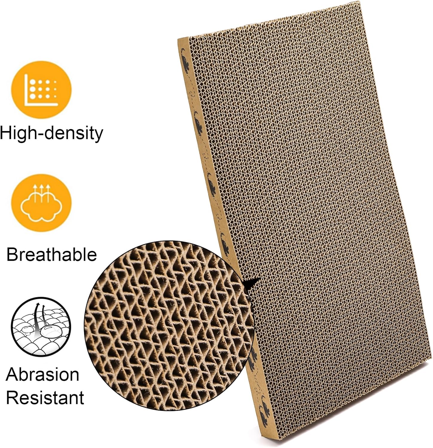 Set of 2 Cardboard Cat Scratchers, 6 Pcs Corrugated Cat Scratch Pad with 2 Boxes, Cute Reversible Kitty Sofa Bed, Refillable Wave Shaped Lounge, Interactive Kitten Toy for Indoor Cats