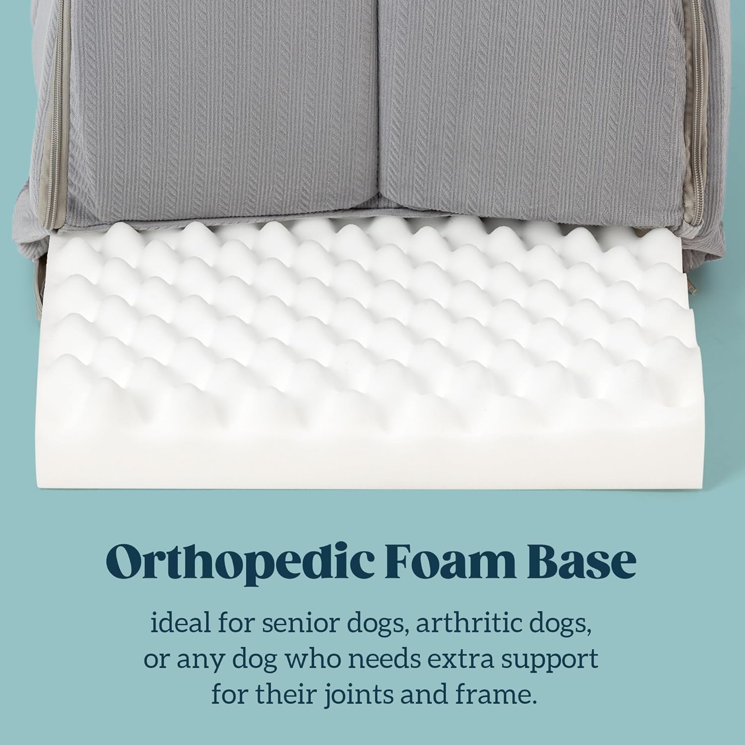 Orthopedic Dog Bed House - Dog House Indoor with Egg-Crate Foam - Tent Bed with Waterproof Lining & Nonskid Bottom, Ideal for Extra Large Breeds & Fits 42-Inch Crate - 41"x27", Charcoal