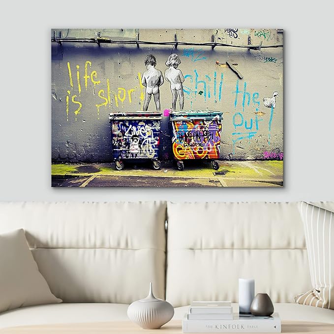 SIGNWIN Canvas Wall Art Banksy Canvas Prints Home Artwork Decoration for Living Room,Bedroom - 32x48 inches