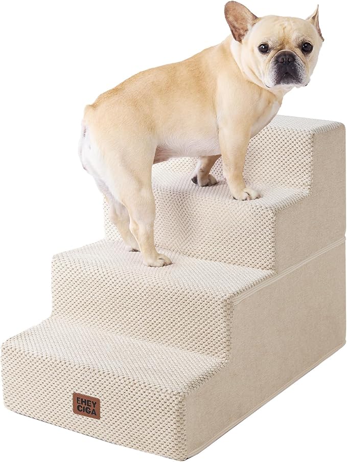 EHEYCIGA Dog Stairs for Bed 18" H, 4-Step Dog Steps for High Bed, Pet Steps for by EHEYCIGA