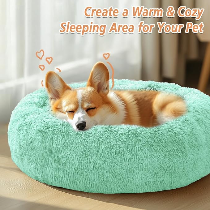 JOLLYVOGUE Calming Dog Bed Medium Size Dog, 31in Donut Washable Medium Pet Bed - Image 4