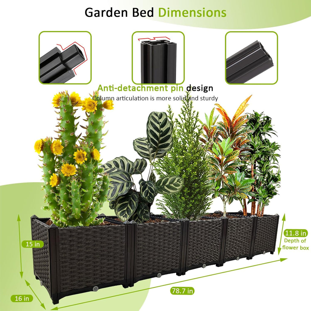 Large Planters for Outdoor Plants pots Elevated Garden Boxes Raised Garden Bed Garden Patio Balcony Deck to Planting Flowers Vegetables Tomato and Herbs