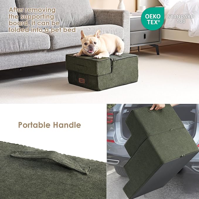 EHEYCIGA Dog Stairs for Small Dogs 13.5" H, 3-Step Dog Steps for Couch Sofa and - Image 5