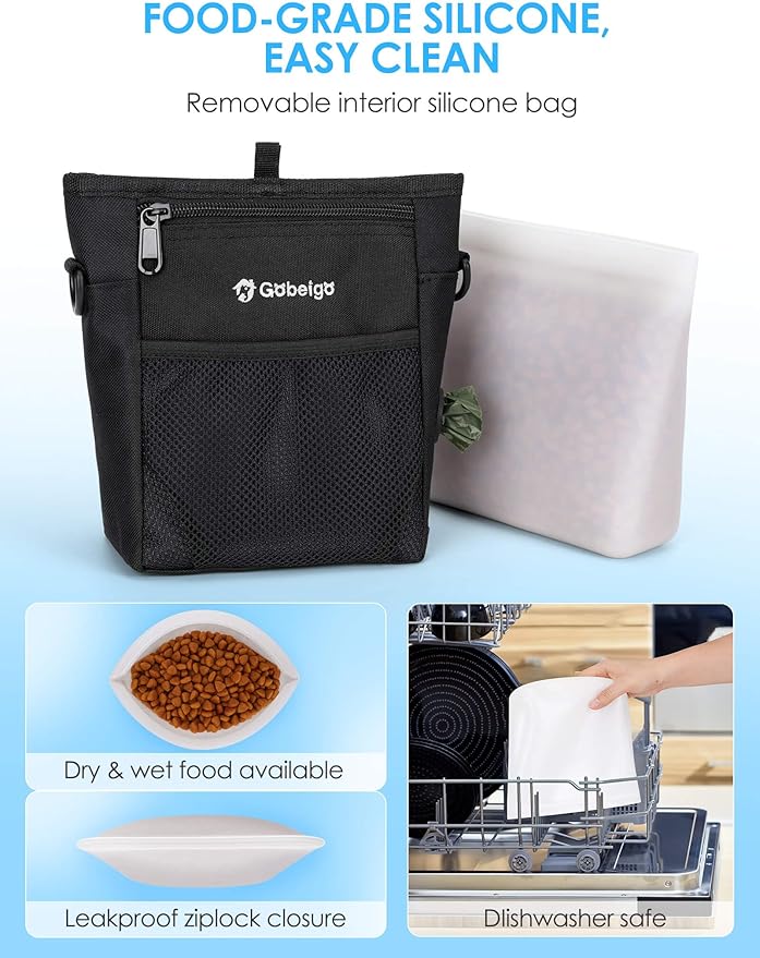 Gobeigo Dog Treat Pouch, Magnetic Closure & Sealable Silicone Bag Insert - Image 2