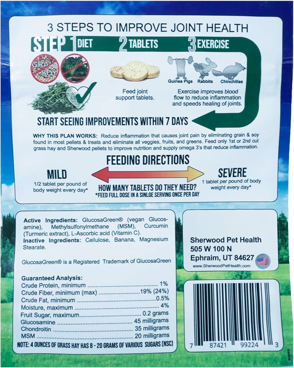 Vegan Joint Support by Sherwood Pet Health (100 Tablets - 50 Grams)