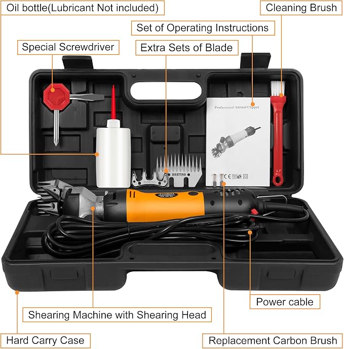 BEETRO 500W Electric Professional Sheep Shears, Animal Grooming Clippers - Image 2