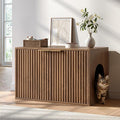 Evermagin 31.5" Walnut Cat Litter Box Enclosure Furniture, Large Hidden Litter by Evermagin