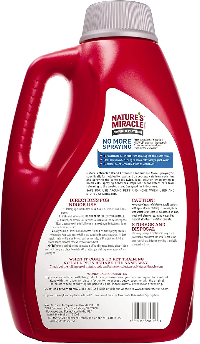 Nature’s Miracle Advanced Platinum No More Spraying, 128 Ounces, Helps - Image 3