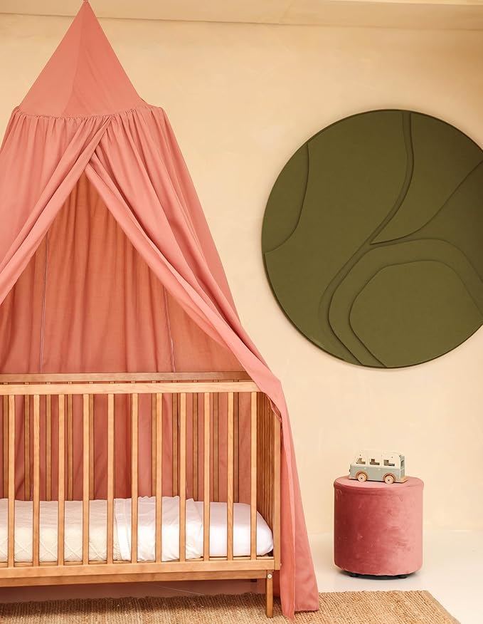 Pink Kids Bed Canopy for Child Bedroom | Nursery Crib Hanging Curtain | Baby Mosquito Net Bedding for Girls Play Room Decoration | Reading Nook Canopies Toddler Dome Tent