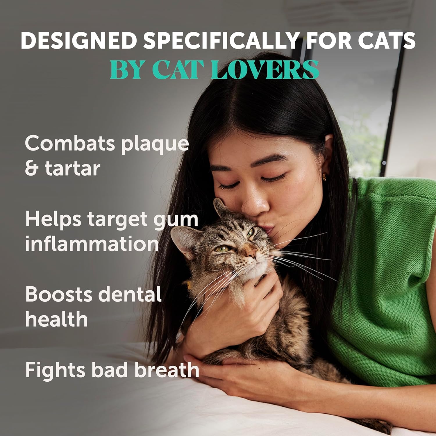 Cat Breath Freshener Dental Powder for Teeth Cleaning Plaque Off, Dental Care for Cats, Tartar Remover for Teeth with Natural Herbal Blend (60 Day Supply)