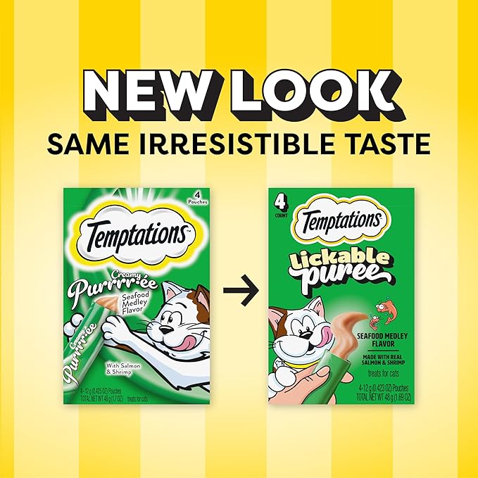 Temptations Creamy Puree Squeezable Lickable Cat Treats, Wet Cat Treats - Image 2