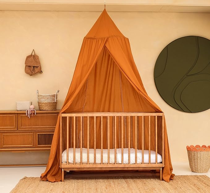 Caramel Kids Bed Canopy for Child Bedroom | Nursery Crib Hanging Curtain | Baby Mosquito Net Bedding for Girls & Boys Play Room Decoration | Reading Nook Canopies Toddler Dome Tent