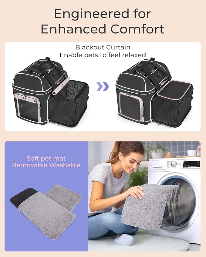 Expandable Pet Carrier: NOBLE DUCK Soft-Sided Cat Dog Carrier 17x11.8X Inches - Image 4