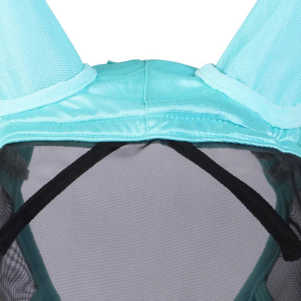 Harrison Howard CareMaster Pro Luminous Horse Fly Mask Standard with Ears UV Protection for Horse Summer Mint Full Size