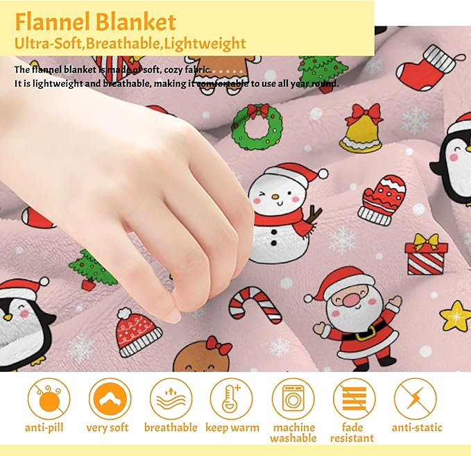 Christmas Blanket for Boys Girls - Christmas Decor for Couch/Bed/Living Room - Ultra Soft Blanket Home Decor for All Seasons,90"x120"-Familys/King Size