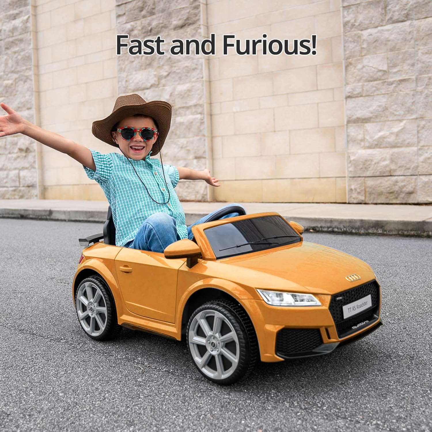 Electric Car for Kids, Licensed Audi 6V Kids Ride on Car Toy for Toddlers with Remote - Yellow