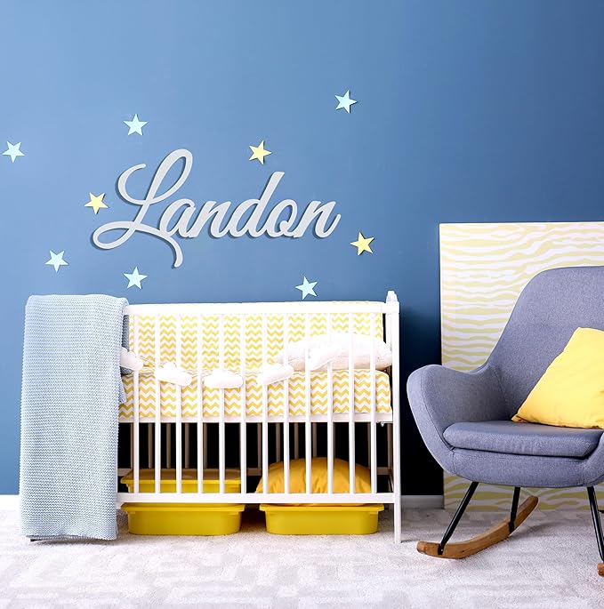 Custom Nursery Name Sign, Personalized Baby Room Wall Decor, Handmade Wooden Name Sign, Gender-Neutral Nursery Art, Unique Baby Shower or Newborn Gift