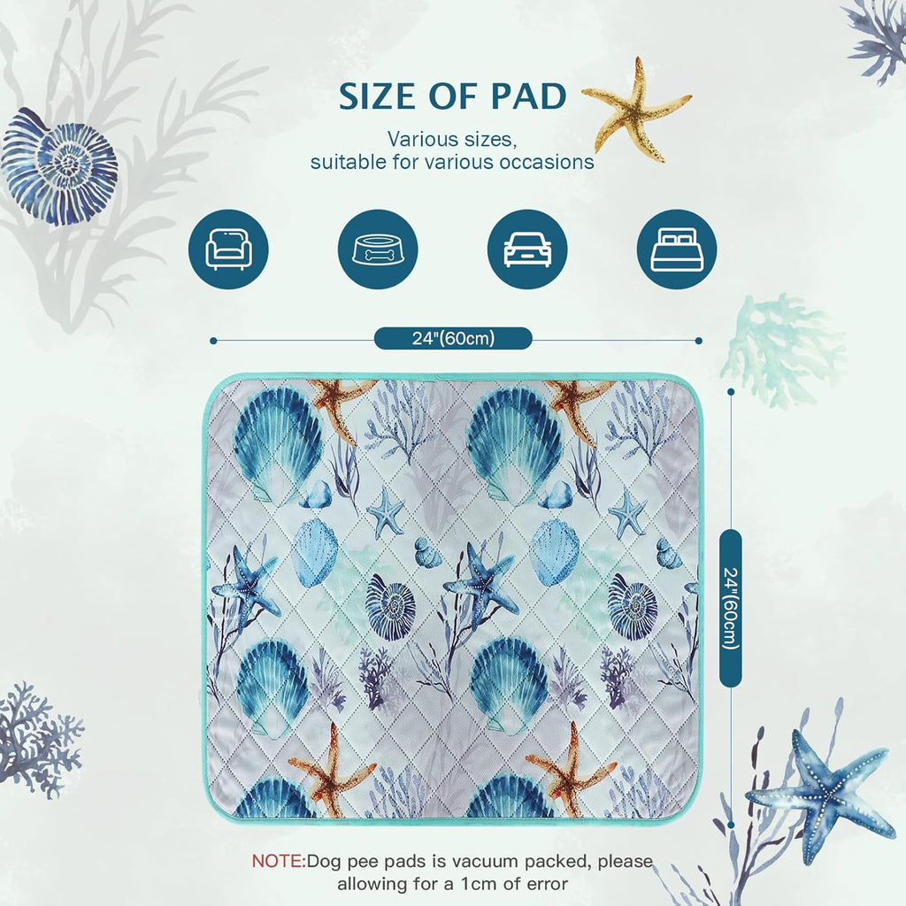 IEUUMLER Washable Pee Pads for Dogs, 2 Pack Reusable Waterproof Puppy Pads, Non-Slip Super Absorbent Dog Training Pad for Playpen Crate Bed EU012