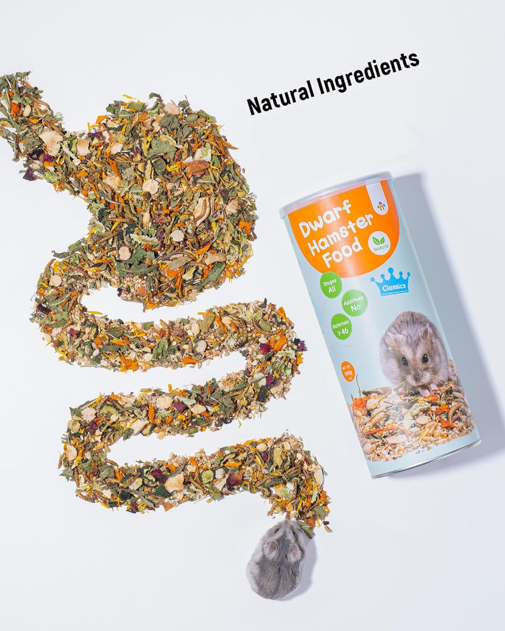 Niteangel Hamster Food & Treats Toy - Small Animal Natural Food for Syrian Golden Dwarf Robo Hamsters or Other Small-Sized Pets